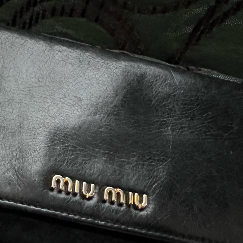 Miu Miu Black Wallet with Gold Chain - Picture 7 of 14